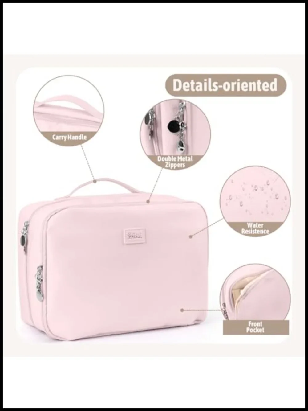 PU Leather Hanging Toiletry Bag with Jewelry Organizer Travel Cosmetic Case